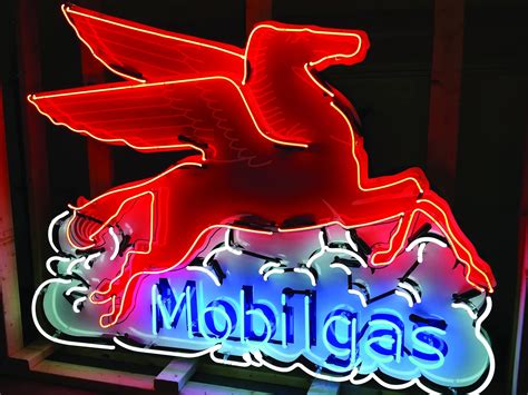 A Custom Mobilgas Pegasus Tin Neon Sign 4x5ft Auburn Spring