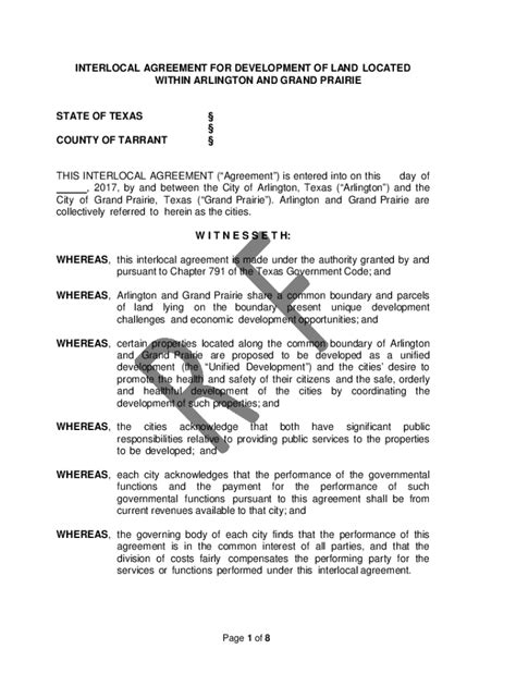 Fillable Online Interlocal Agreement For Development Of Land Located