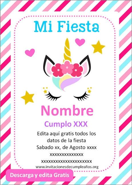 Las Mejores Invitaciones Para Cumpleaños De Niña Para Editar Gratis