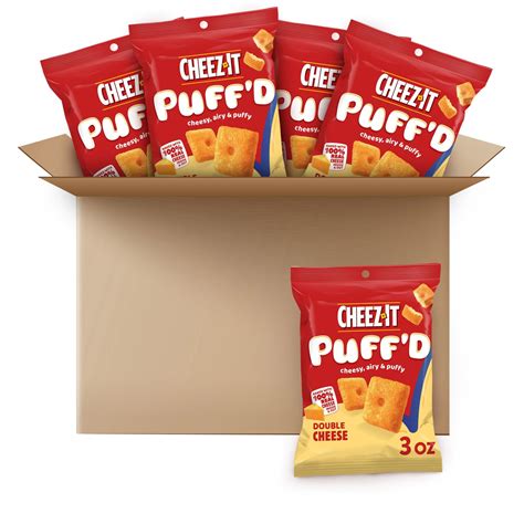 Cheez-It® Puff'd Double Cheese Baked Snacks, 100% Real Cheese, 6 Count ...