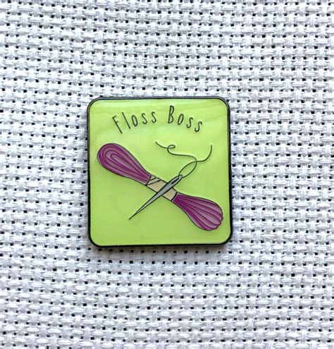 Embroidery Skein Floss Boss Enamel Needle Minders Cute Old Spool