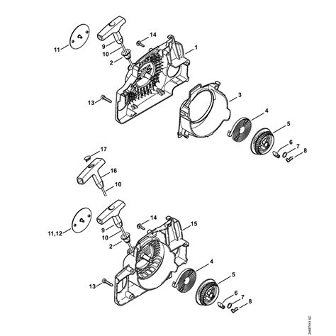 Stihl Ms Chainsaw Ms Mix Parts Diagram Rewind Starter