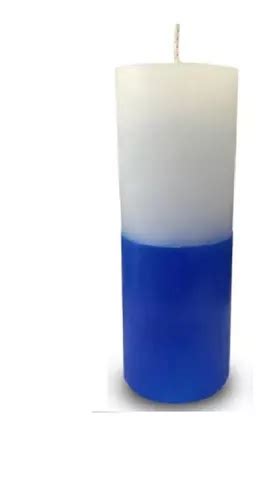 Vela De Dias Votiva Bicolor Branca E Azul G Mercadolivre