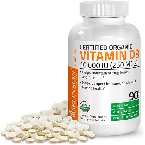 Amazon Bronson Vitamina D3 10 000 UI para apoyo inmunológico