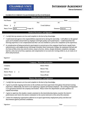 Fillable Online Cscc Unpaid Experience Fax Email Print Pdffiller