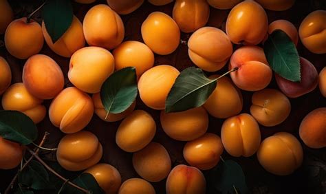 Premium Ai Image Apricots On A Dark Background Generative Ai