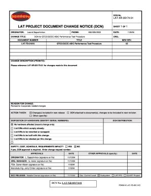 Document Change Notice Fill Online Printable Fillable Blank