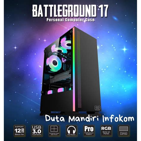 Simbadda Battleground 17 Rgb Strip Tempered Glass Atx Gaming Case