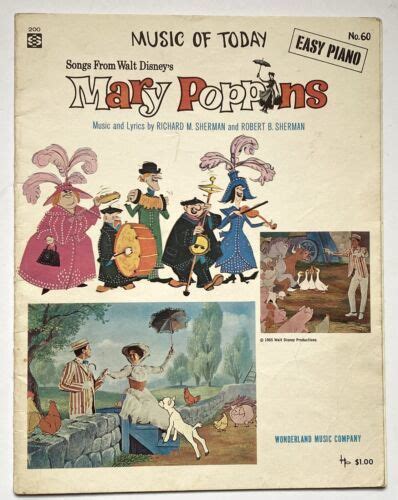 Walt Disneys Mary Poppins Easy Piano Sheet Music 1965 4626447205