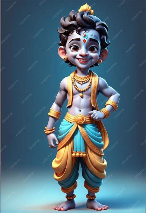 Premium Photo Cartoon Character Of God Lord Krishna Cartoon Character