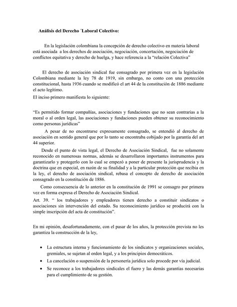 Ulpiano 1 Corte 5 Semestre Derecho Laboral Colectivo PDF