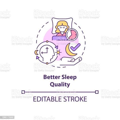 Ikon Konsep Kualitas Tidur Yang Lebih Baik Ilustrasi Stok Unduh
