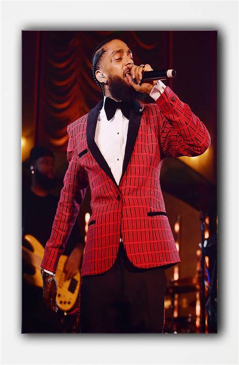 Nipsey Hussle Art Canvas, Nipsey Hussle Sings With Red Suit, Nipsey ...