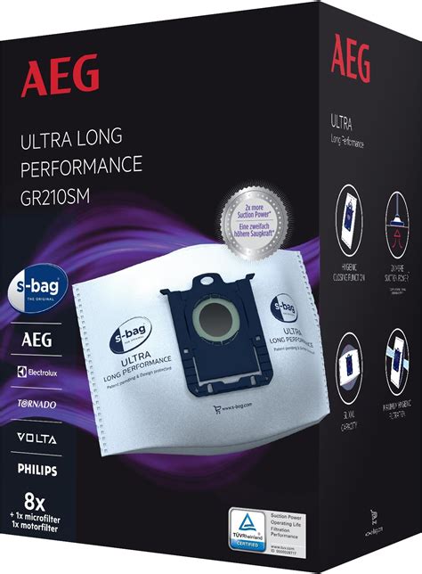 Amazon De AEG GR210S S Bag Ultra Long Performance Staubsaugerbeutel 3