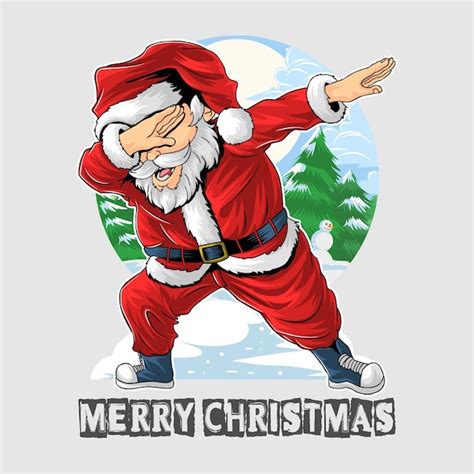 Navidad Santa Claus Dabbing Dance Vector Premium