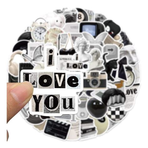 Stickers Mixed Black And White Motifs 61 Pcs EStore