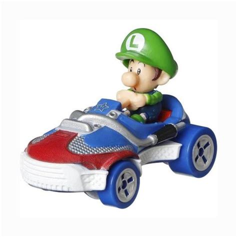 Carrinho Hot Wheels Mario Kart Baby Luigi Sneeker Gbg Mattel Carrinho De Brinquedo