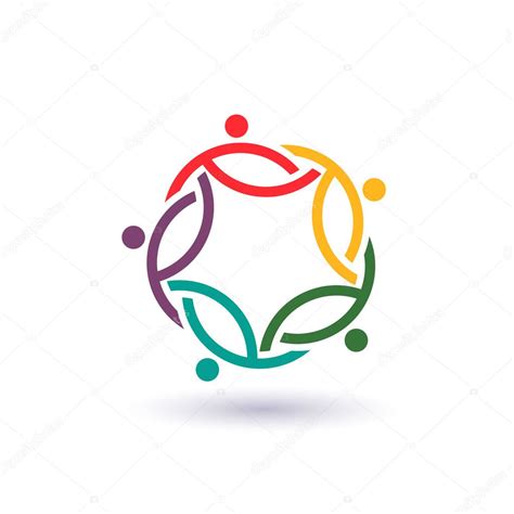 Teamwork 5 International Circle Image Logo Stock Vector Image By