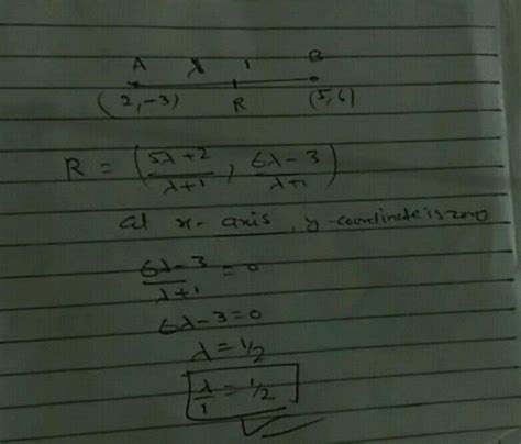 Find The Ratio In Which The Y Axis Divides The Line Segment Joining