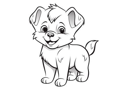 Creative Dog Coloring Template - Coloring Page