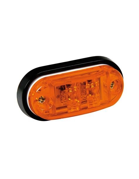 Luz de gálibo ambar lateral ovalada 2 led