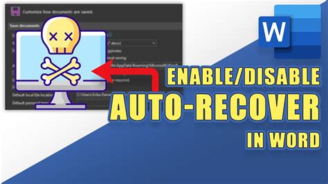 How To Enable Disable Auto Recover Save In Word Youtube