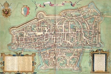 Map Of Augsburg From Civitates Orbis Terrarum By Georg Braun And