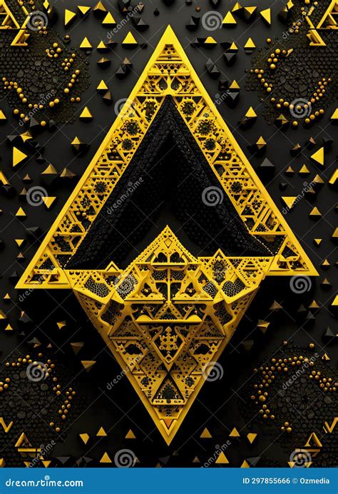 Kaleidoscopic Sierpinski Triangle Fractal Art Stock Illustration