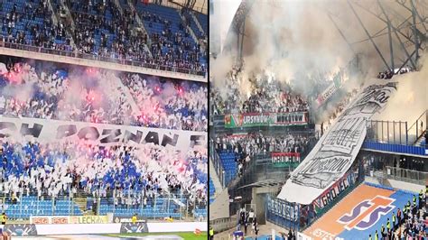 Oprawa Kibic W Lecha Pozna I Legii Warszawa Podczas Meczu Lech Legia