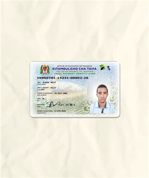 Tanzania National Id Card Fake Template Download Fake Fakesample