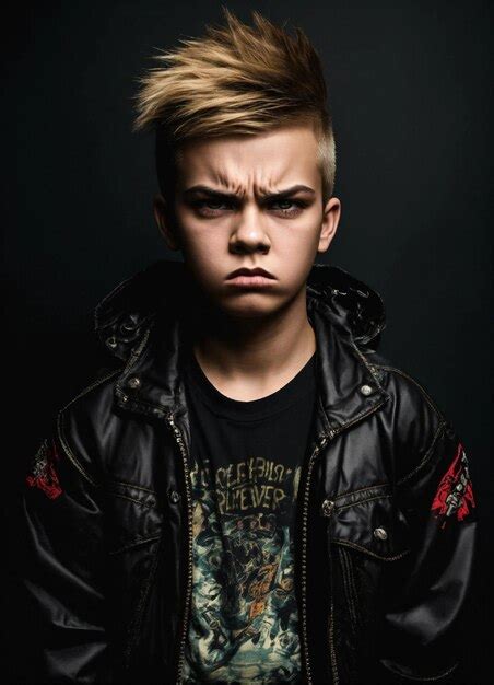 Premium Photo A Boy Wearing A Black Jacket With The Word Quot Nerd