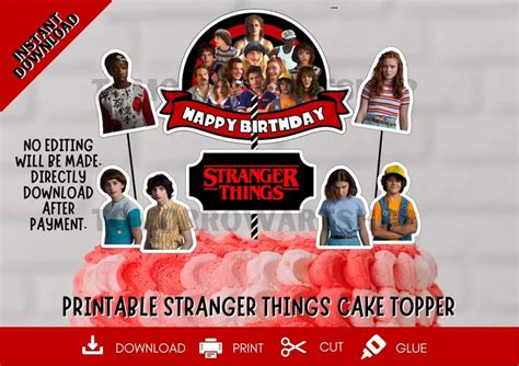 Printable Stranger Things Birthday Cake Topper, Stranger Things Cake ...