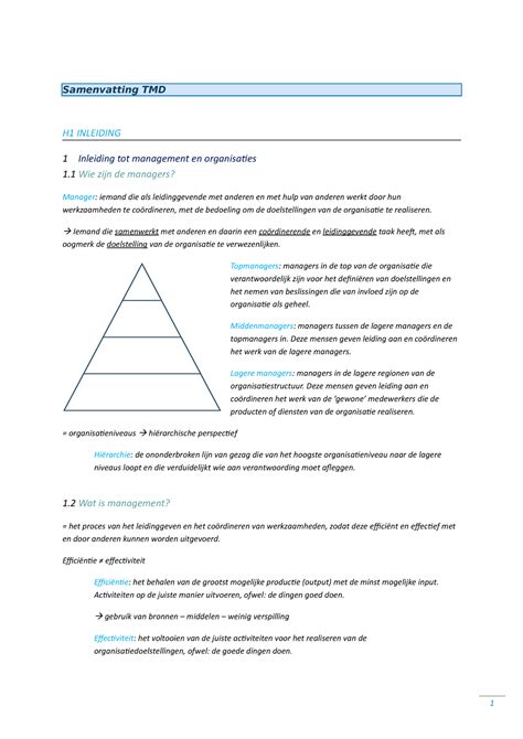 Samenvatting TMD TMD Samenvatting TMD H1 INLEIDING 1 Inleiding Tot