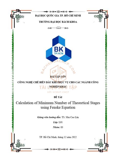 Fenske Equation Method | PDF