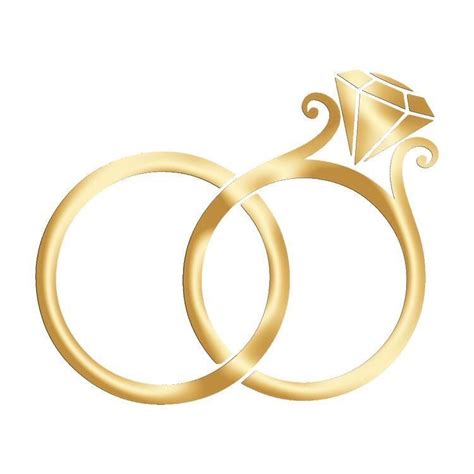 Golden Wedding Ring Png Picture Two Golden Wedding Rings With Diamonds