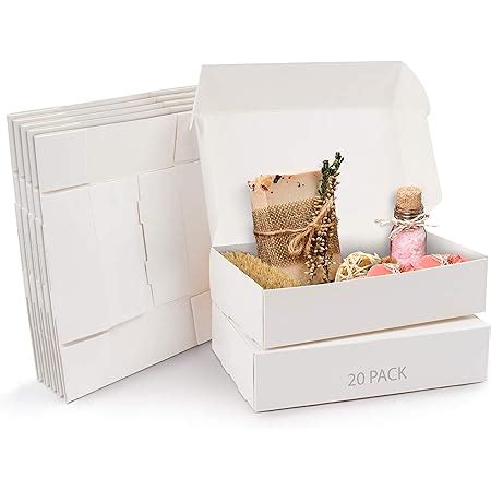 Kurtzy White Kraft Gift Boxes 20 Pack Box Measures 19 X 11 X 4 5cm