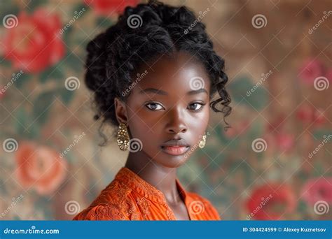 Portrait Of A Beautiful African Girl Stock Illustration Illustration