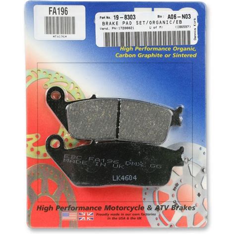 EBC Organic Kevlar Brake Pads FA196 FortNine Canada