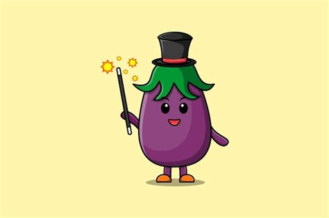 Une Superbe Conception De Style Aubergine De Magicien De Dessin Animé