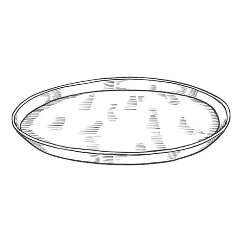 Premium Vector Circle Plate Restaurant Kitchenware Isolated Doodle