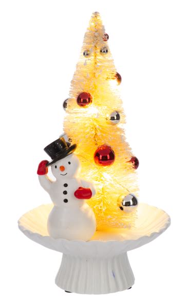 Wholesale LED Light Up Santa Snowman W Tree Figurines 2 Pc Ppk Ganz