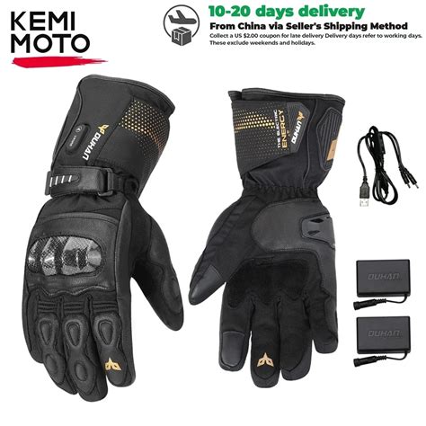 Guantes De Cuero Calefactados Para Motocicleta Guantes Calefactados Con