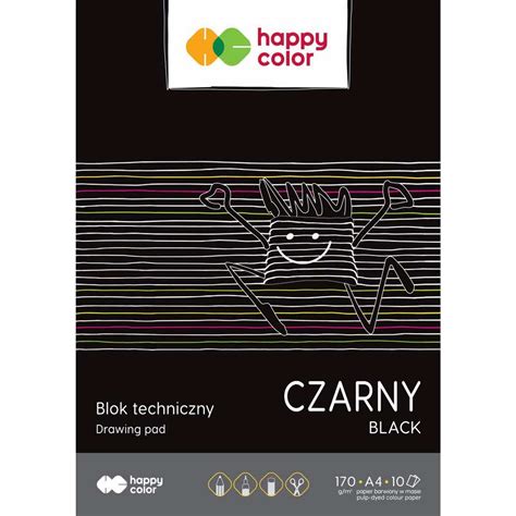 Blok Techniczny Czarny A G Happy Color Pakiet Sztuk