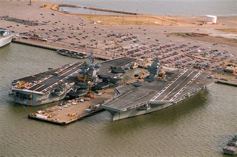 Aerial View Of The Nuclear Powered Aircraft Carriers USS Enterprise