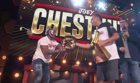 Rey Mysterio Nikki Bella And Omos On Hand As Joey Chestnut Sets New