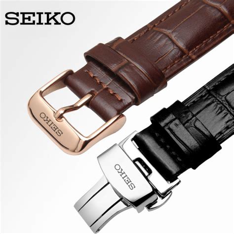 Seiko ฤดูใบไม้ร่วง 2019 เหล็กหัวเข็มขัด Watchband Clasp สายหนังแท้