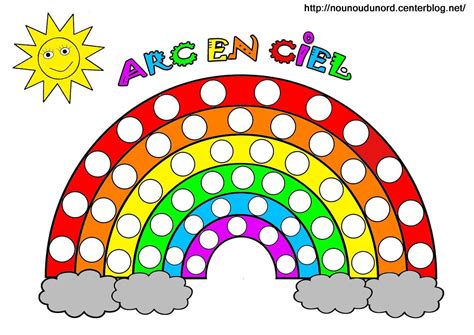 Arc En Ciel Colorier Gommettes Et En Couleur