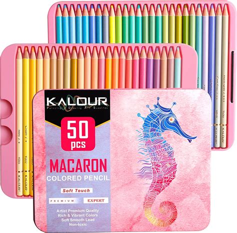 Kalour Professional Macaron Colored Pencilsset Of 50 Colorsartists