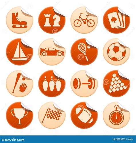 Sport And Hobby Stickers Stock Vector Illustration Of Label 20029055