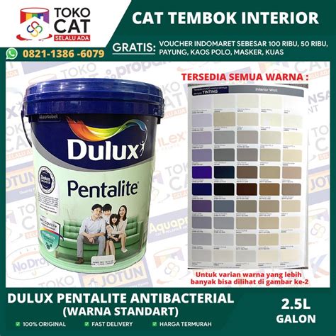 Jual CAT TEMBOK DULUX PENTALITE ANTIBAC BISA REQUEST WARNA 2 5L GALON